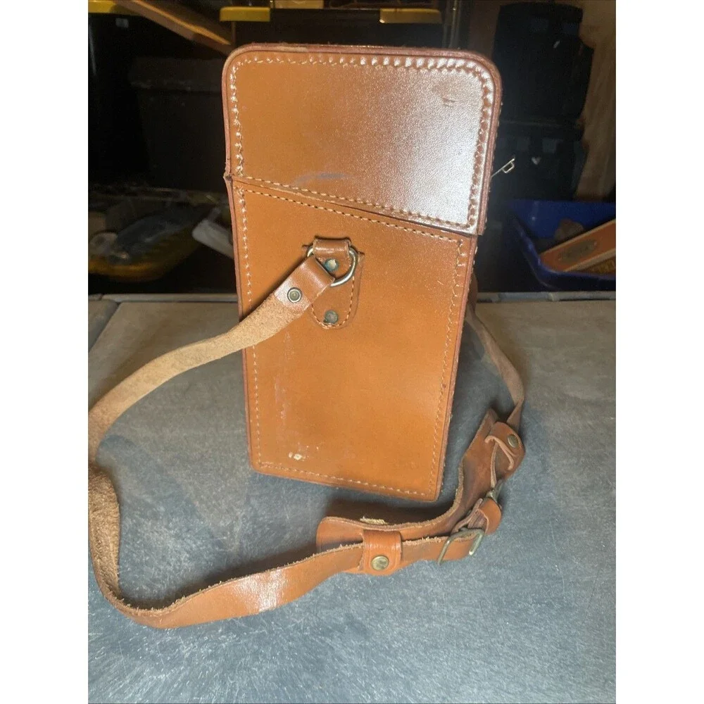Vintage Polaroid Hard Leather Compartment Carrying Case Bag Model 309 Brown